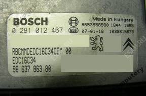 БЛОК УПРАВЛЕНИЯ PEUGEOT 207 9663786380 0281012467 +KOD