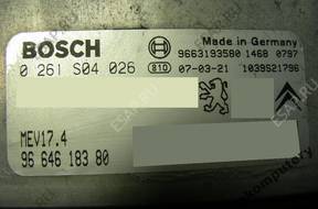 БЛОК УПРАВЛЕНИЯ PEUGEOT 207 9664618380 0261s04026