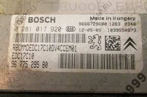 БЛОК УПРАВЛЕНИЯ PEUGEOT 208 0281017920 1.4 HDI EDC17C10