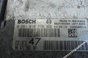 БЛОК УПРАВЛЕНИЯ PEUGEOT 307 1.4HDI 0281010390 9647158180
