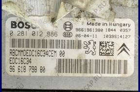 БЛОК УПРАВЛЕНИЯ   PEUGEOT 307 1.6 HDI 0281012986