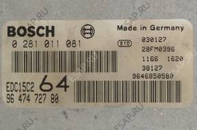БЛОК УПРАВЛЕНИЯ   PEUGEOT 307 2.0 HDI 0281011081