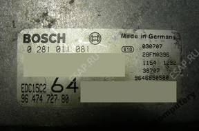БЛОК УПРАВЛЕНИЯ PEUGEOT 307 9647472780 0281011081 +KOD