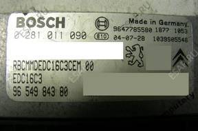 БЛОК УПРАВЛЕНИЯ PEUGEOT 307 9654984380 0281011090 +KOD