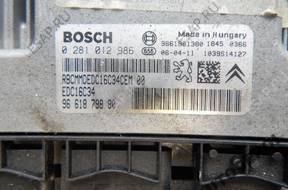 БЛОК УПРАВЛЕНИЯ PEUGEOT 307 9661879880 0281012986