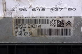 БЛОК УПРАВЛЕНИЯ PEUGEOT 308 1.6 HDI 9664843780 EDC16C34