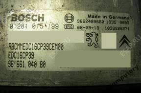 БЛОК УПРАВЛЕНИЯ PEUGEOT 407 2.2HDI 9666104080 0281015199