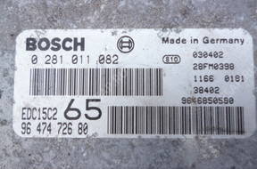 БЛОК УПРАВЛЕНИЯ PEUGEOT 607 2.0 HDI 9647472680 0281011082