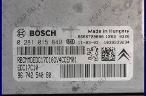 БЛОК УПРАВЛЕНИЯ PEUGEOT CITROEN 1.6 HDI 0281015849
