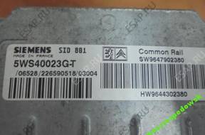 БЛОК УПРАВЛЕНИЯ PEUGEOT CITROEN 5WS40023G-T 9647902380