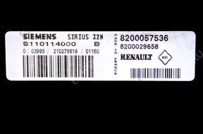 БЛОК УПРАВЛЕНИЯ RENAULT 16V SIRIUS S110114000B БЕЗ КОДА