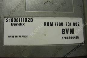 БЛОК УПРАВЛЕНИЯ RENAULT 1.8 7700731802 s100811102b БЕЗ КОДА