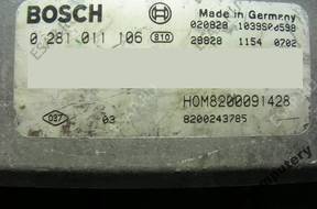 БЛОК УПРАВЛЕНИЯ RENAULT 2.2D 8200091428 0281011106 БЕЗ КОДА