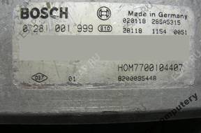 БЛОК УПРАВЛЕНИЯ RENAULT 7700104407 0281001999 БЕЗ КОДА