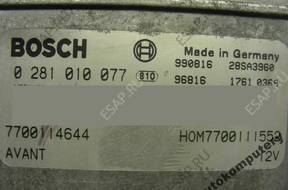 БЛОК УПРАВЛЕНИЯ RENAULT 7700111552 0281010077 БЕЗ КОДА
