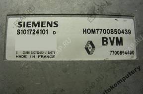 БЛОК УПРАВЛЕНИЯ RENAULT 7700850439 s101724101d БЕЗ КОДА