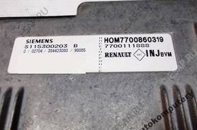 БЛОК УПРАВЛЕНИЯ RENAULT 7700860319 s115300203b БЕЗ КОДА