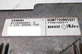 БЛОК УПРАВЛЕНИЯ RENAULT 7700860337 s115300201c БЕЗ КОДА