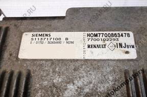 БЛОК УПРАВЛЕНИЯ RENAULT 7700863478 s113717108b БЕЗ КОДА