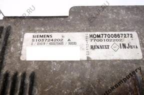 БЛОК УПРАВЛЕНИЯ RENAULT 7700867272 s103724202a БЕЗ КОДА