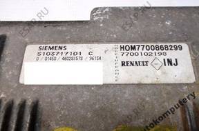 БЛОК УПРАВЛЕНИЯ RENAULT 7700868299 s103717101c БЕЗ КОДА