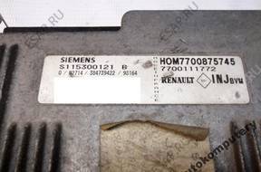 БЛОК УПРАВЛЕНИЯ RENAULT 7700875745 s115300121b БЕЗ КОДА