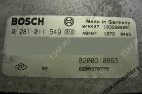 БЛОК УПРАВЛЕНИЯ RENAULT 8200310863 0281011549 БЕЗ КОДА