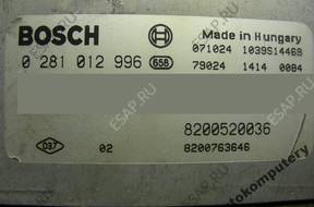 БЛОК УПРАВЛЕНИЯ RENAULT 8200520036 0281012996 БЕЗ КОДА
