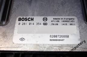 БЛОК УПРАВЛЕНИЯ RENAULT 8200726880 0281014354 БЕЗ КОДА