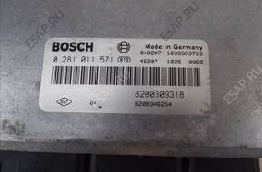 БЛОК УПРАВЛЕНИЯ RENAULT LAGUNA 2.2 DCI 0281011571