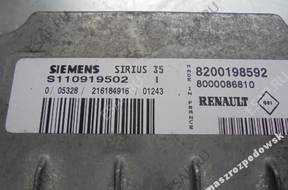 БЛОК УПРАВЛЕНИЯ RENAULT LAGUNA II S110919502 8200198592