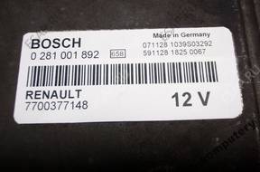 БЛОК УПРАВЛЕНИЯ RENAULT MASCOTT 7700377148 0281001892