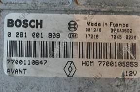 БЛОК УПРАВЛЕНИЯ   RENAULT SCENIC 1.9 0281001809