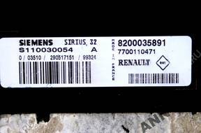 БЛОК УПРАВЛЕНИЯ RENAULT SIRIUS S110030054A БЕЗ КОДА