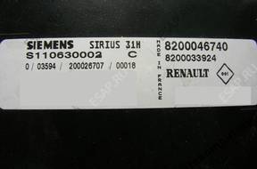 БЛОК УПРАВЛЕНИЯ RENAULT sirius31h s110630002c 8200046740