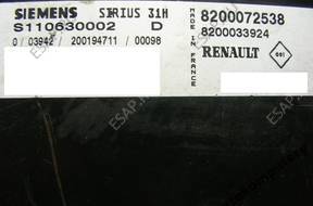БЛОК УПРАВЛЕНИЯ RENAULT sirius31h s110630002d 8200072538