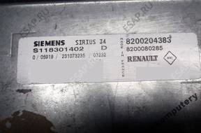 БЛОК УПРАВЛЕНИЯ RENAULT sirius34 s118301402d 8200204393