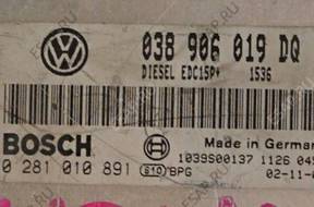 БЛОК УПРАВЛЕНИЯ SEAT IBIZA 1.9 TDI 0281010891 038906019DQ