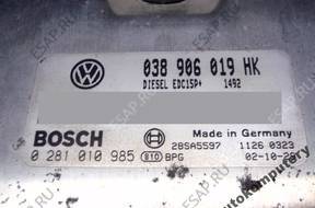 БЛОК УПРАВЛЕНИЯ SEAT LEON 038906019hk 0281010985 БЕЗ КОДА