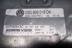 БЛОК УПРАВЛЕНИЯ SEAT LEON 03g906018dk 5wp45564ac +PIN