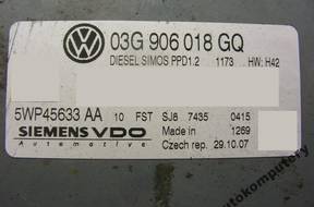 БЛОК УПРАВЛЕНИЯ SEAT LEON 03g906018gq 5wp45633aa +PIN
