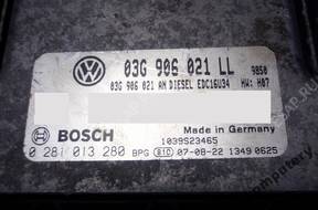 БЛОК УПРАВЛЕНИЯ SEAT LEON 03g906021ll 0281013280 БЕЗ КОДА