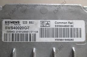 БЛОК УПРАВЛЕНИЯ SID 801 5WS40020G-T HW9641849280