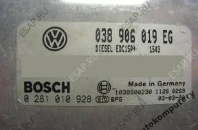 БЛОК УПРАВЛЕНИЯ SKODA 038906019eg 0281010928 БЕЗ КОДА