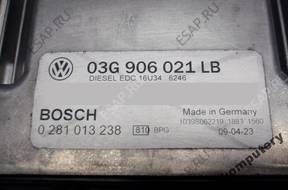 БЛОК УПРАВЛЕНИЯ SKODA 03g906021lb 0281013238 БЕЗ КОДА