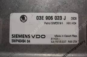 БЛОК УПРАВЛЕНИЯ SKODA ROOMSTER 03e906023j 5wp40494 БЕЗ КОДА