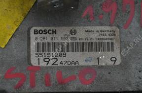БЛОК УПРАВЛЕНИЯ   STILO 1.9 JTD 0281011553 551912
