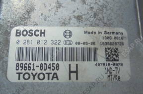 БЛОК УПРАВЛЕНИЯ TOYOTA YARIS II 1,4 D4D 08 год, 0281012322