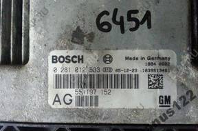 БЛОК УПРАВЛЕНИЯ VECTRA 1.9 0281012533 55197152AG БЕЗ КОДА