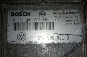 БЛОК УПРАВЛЕНИЯ VOLKSWAGEN AGX 0281001593/594 074906021Q